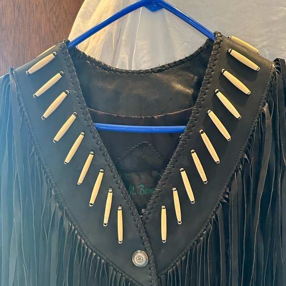 A.M. Bernardo leather beaded coat - Picture 2 of 7